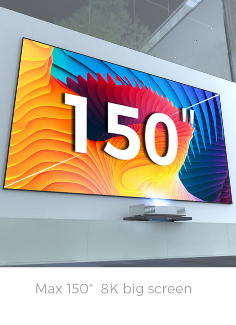 Can I use a short-throw projector designed for less than 120 inches to project a 150-inch image?