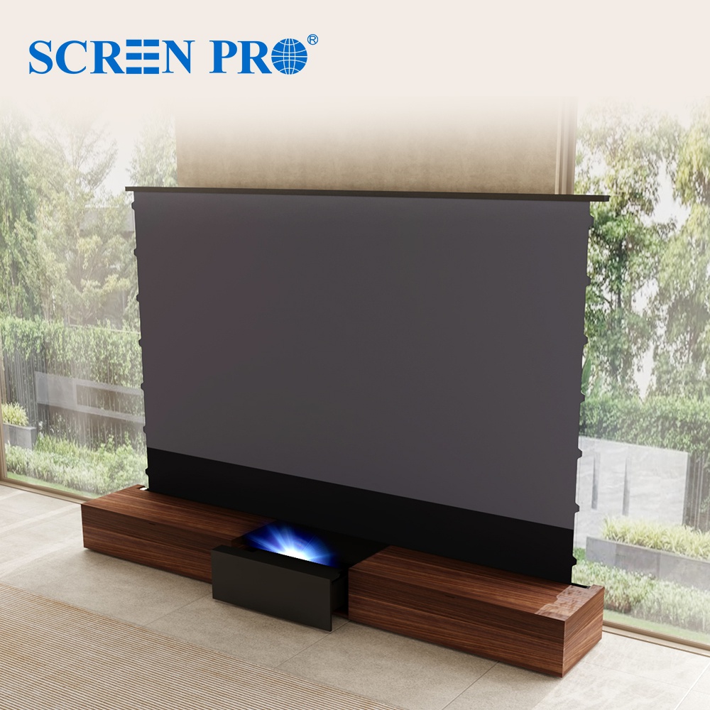 SCREENPRO Laser TV Screen with Integrated Cabinet Bundle