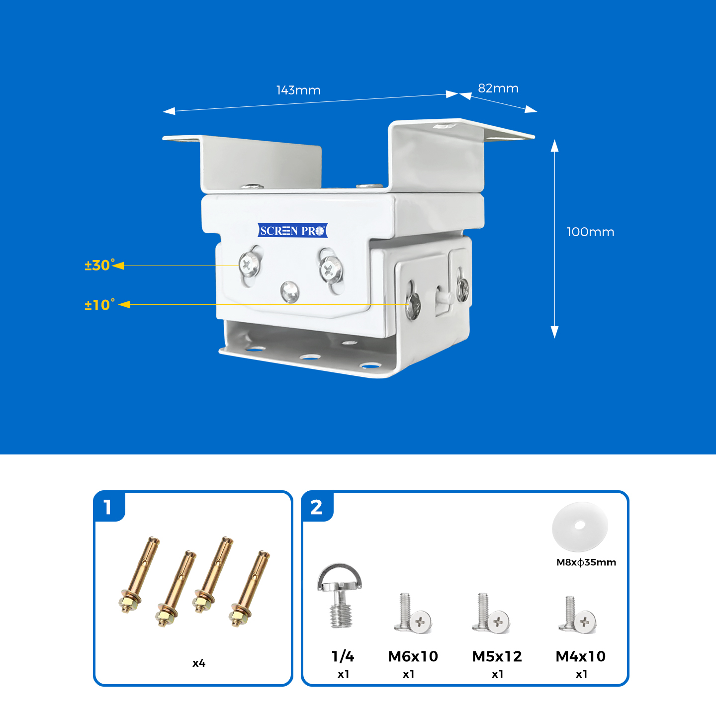 Ceiling Projector Mount Bracket ¼-Inch Screw, Compatible with TMY, HAPPRUN, Yaber, Epson & Most Projectors