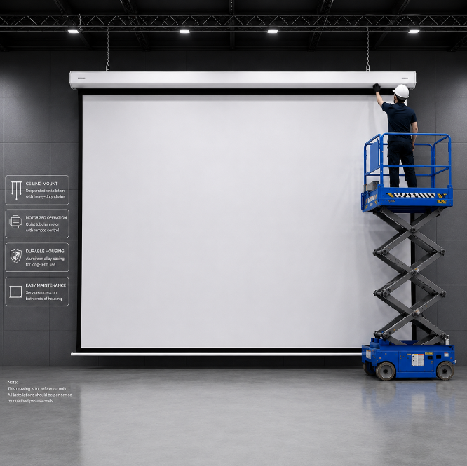 Large Venue Motorized Projector Screen - TT