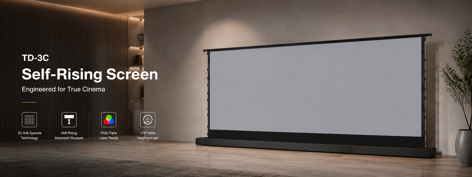 SCREENPRO floor rising screen in different ratio
