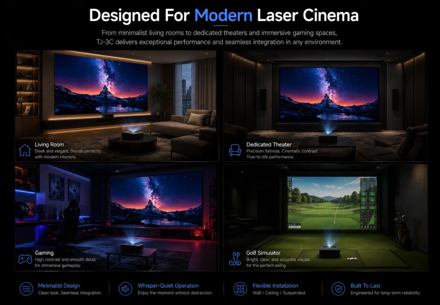 A wide-angle showing SCREENPRO projector screen