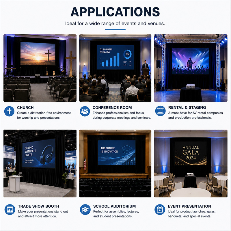 SCREENPRO® Portable Front & Rear Projection Quick Fold Screen | Jampo™ Series