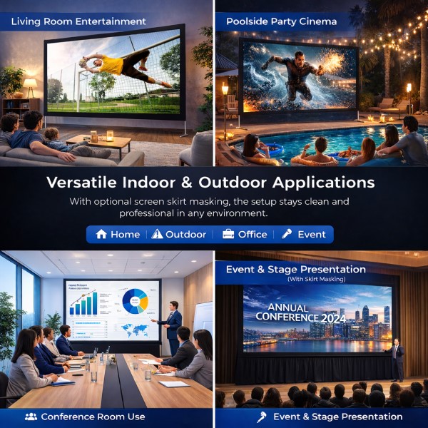 SCREENPRO Portable Quick Fold Projector Screen | Backyard Cinema Screen QB Series
