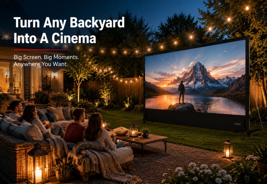 SCREENPRO projector screen diffuse reflection viewing experience compared with LED TV display
