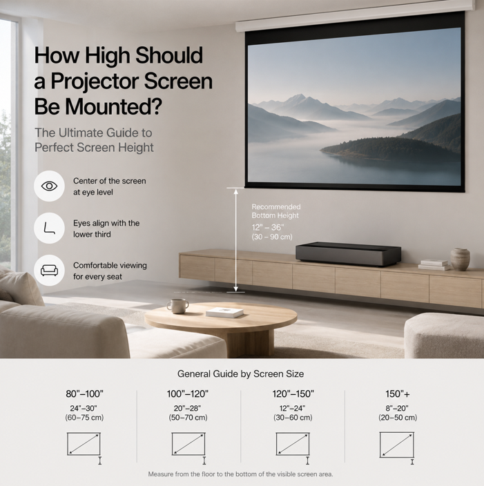 How High Should A Projector Screen Be Mounted