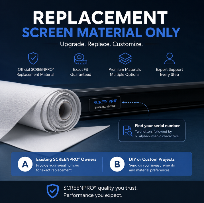 How to Measure Replacement Projector Screen Material (DIY & SCREENPRO Guide)