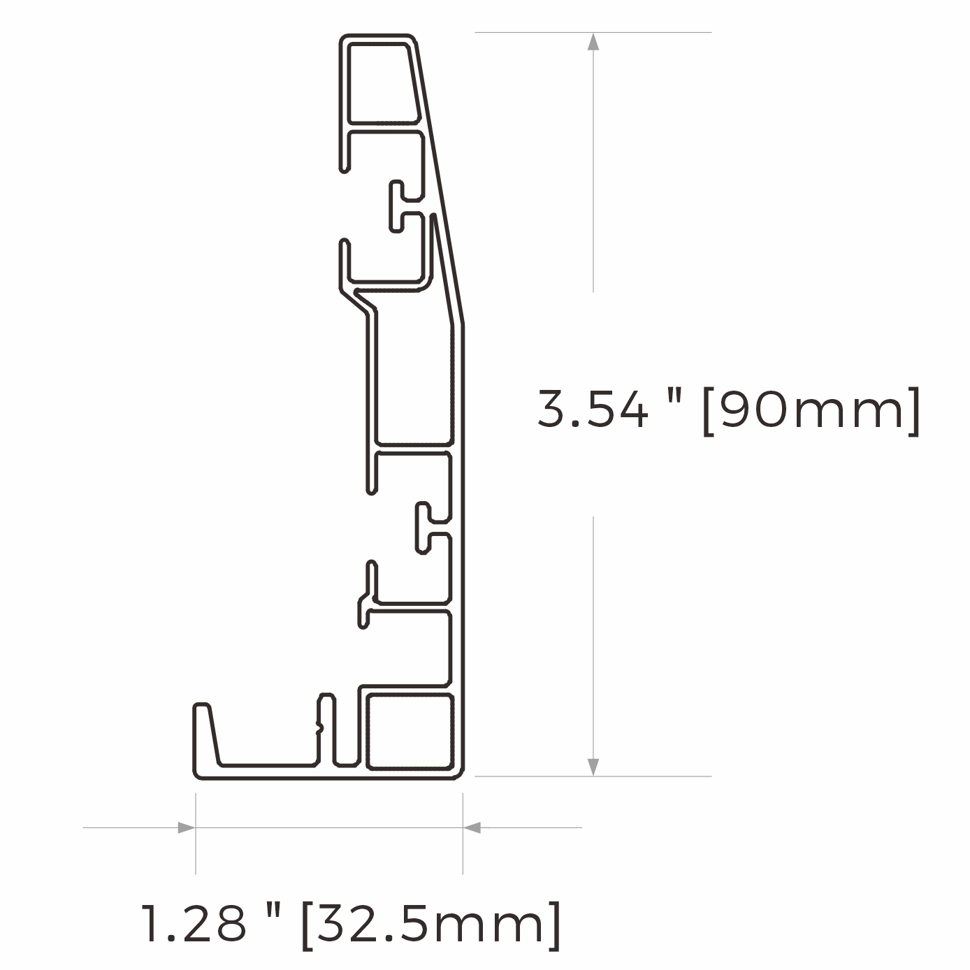 90 mm curved fixed frame screen profile