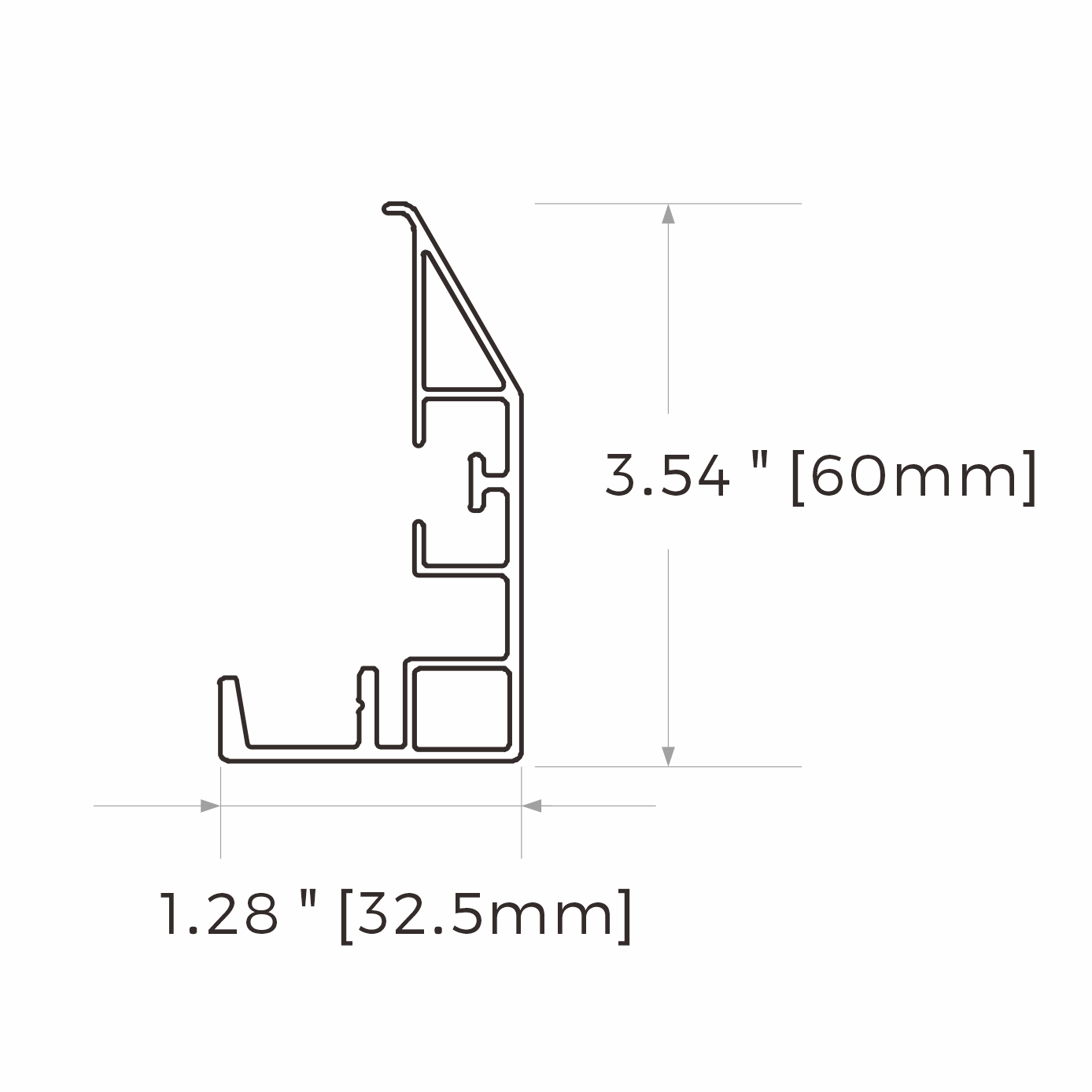 60 mm curved fixed frame screen profile