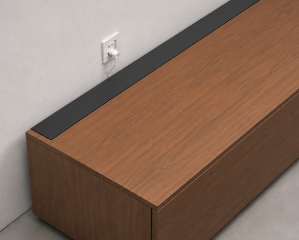 Modern laser TV cabinet with storage for projector and media devices