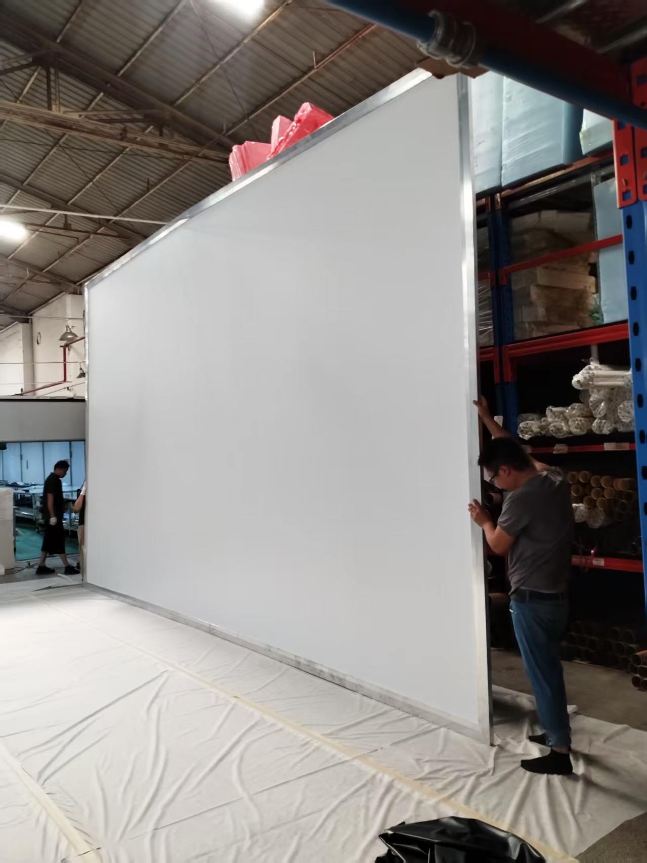 Rear structure of SCREENPRO woven acoustic transparent projection screen