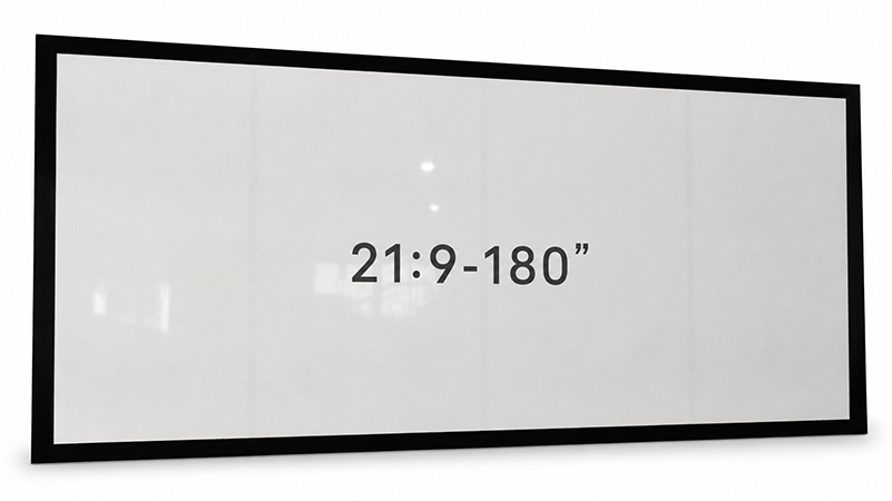 Front and back comparison of woven acoustic transparent projection screen