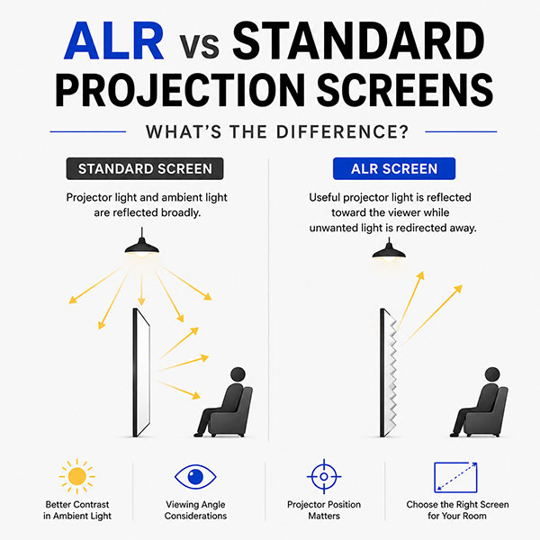 ALR vs Standard Projector Screens: What’s the Difference?