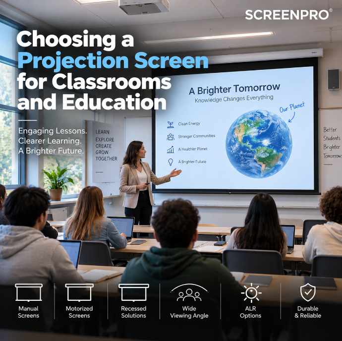 Projection Screens for Classrooms & Education | SCREENPRO
