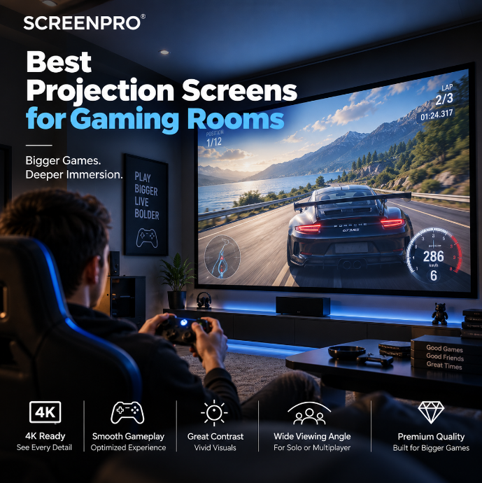 Best Projection Screens for Gaming Rooms | SCREENPRO