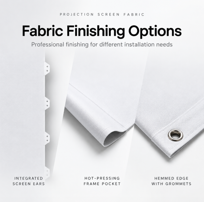 Projection Screen Fabric Finishing Options | SCREENPRO